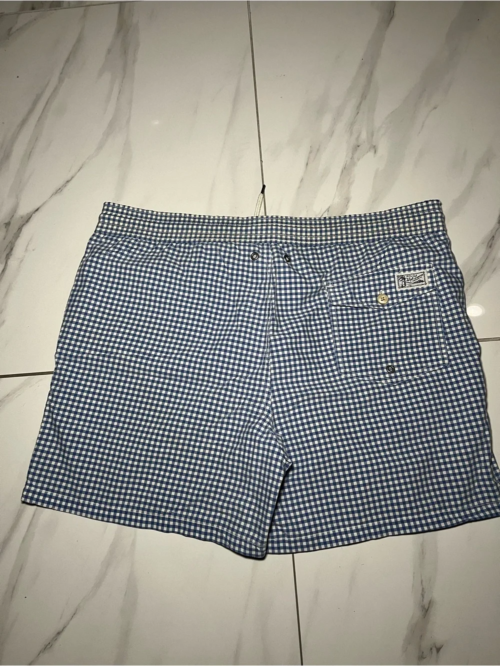 Polo by Ralph Lauren Blue Gingham Swim Shorts